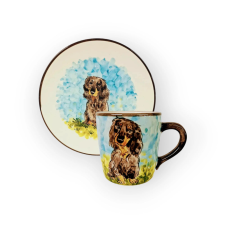 Bögre Manufaktúra Tacskó hosszú szőrű bögre és reggeliző tányér bögrék, csészék