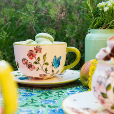 Bögre Manufaktúra Tavaszi pillangós jumbo bögre és reggeliző tányér bögrék, csészék