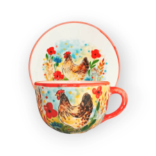 Bögre Manufaktúra Tyúk  jumbó bögre reggeliző tányérral bögrék, csészék