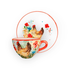 Bögre Manufaktúra Tyúk kis jumbó reggeliző tányérral bögrék, csészék