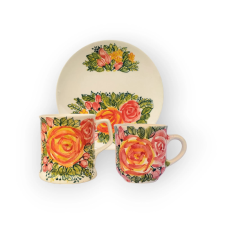 Bögre Manufaktúra Virágos reggeliző szett FL001 - rózsa minta bögrék, csészék