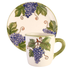 Bögremanufaktúra Szőlős bögre és reggeliző tányér bögrék, csészék