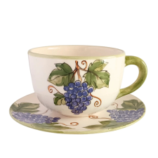 Bögremanufaktúra Szőlős jumbó bögre és reggeliző tányér bögrék, csészék