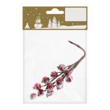  Bogyós ág havas 15 cm piros karácsonyi dekoráció