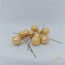  Bogyós betűző barack gyöngyház 1,5 cm dekorációs kellék