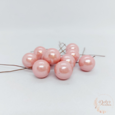  Bogyós betűző világos rózsaszín gyöngyház 1,5 cm dekorációs kellék