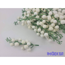 Bogyós pick 13 cm - Fehér dekorációs kellék