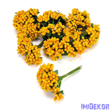  Bogyós rezgős mini csokor 9cm - Napsárga dekoráció