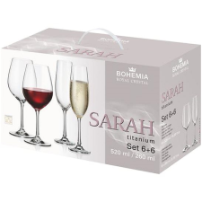 Bohemia Royal Crystal SARAH Boros- és pezsgőspohár készlet, 12 db konyhai eszköz
