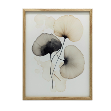 BOHO FALI PLAKÁT GINKGO POETRY HÁROM LEVÉL KERET NÉLKÜL 40x50 CM grafika, keretezett kép
