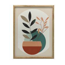 Boho Roślinność, 50x70 cm, bez ramy, płótno premium na blejtramie grafika, keretezett kép