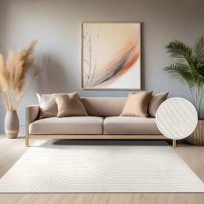 Boho Skandi krém egyszínű szőnyeg 160 cm átmérőjű lakástextília