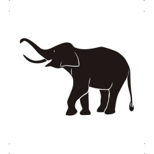  Boldog elefánt autó matrica fekete #615 matrica