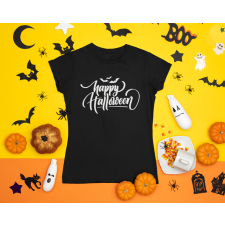  Boldog Halloween-t fekete póló egyedi ajándék