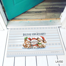 Boldog Karácsonyt állatkás - Karácsonyi Lábtörlő, Ajándék lakástextília
