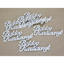  Boldog karácsonyt felirat fehér 10cm 6db/csomag dekorációs kellék