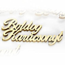  „Boldog karácsonyt” felirat, natúr. Mérete: 15 cm dekorációs kellék