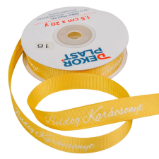  Boldog Karácsonyt feliratos ripsz szalag arany 1,5cmx20y dekorációs kellék