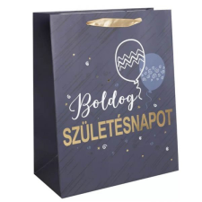 Boldog születésnapot ajándéktasak - 23x18 cm - kék lufis ajándéktasak