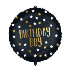 Boldog születésnapot Black-Gold Birthday Boy fólia lufi 46 cm party kellék