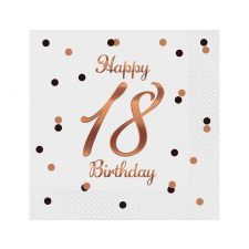 Boldog születésnapot Happy Birthday 18 B&amp;C White szalvéta 20 db-os 33x33 cm party kellék