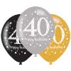 Boldog születésnapot Happy Birthday 40 léggömb, lufi 6 db-os