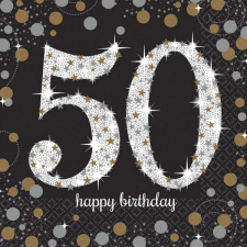 Boldog születésnapot Happy Birthday 50 szalvéta 16 db-os 33*33 cm party kellék