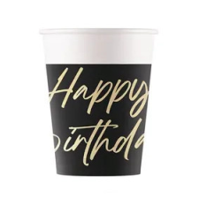 Boldog születésnapot Happy Birthday Elegant papír pohár 8 db-os 200 ml FSC party kellék