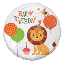 Boldog születésnapot Happy Birthday Lion, Oroszlán fólia lufi 36 cm party kellék