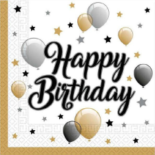 Boldog születésnapot Happy Birthday Milestone szalvéta 20 db-os 33x33 cm party kellék