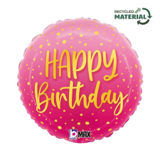 Boldog születésnapot Happy Birthday Pink fólia lufi 46 cm party kellék