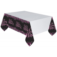 Boldog születésnapot Happy Birthday, Pink Műanyag Asztalterítő 120*180 cm party kellék