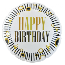 Boldog születésnapot Happy Birthday Stripes fólia lufi 36 cm party kellék