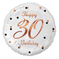 Boldog születésnapot Happy Birthday White-Rose Gold 30 fólia lufi 36 cm party kellék