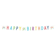 Boldog születésnapot Konfettis Happy Birthday 21 felirat 180 cm party kellék