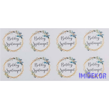  Boldog szülinapot matrica 24db/A4 lap - Zöld-Arany dekorációs kellék