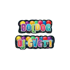 Boldog Új Évet! Feliratú Szilveszteri Banner - 135 cm x 28 cm party kellék