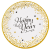 Boldog Új Évet Golden Wishes Happy New Year papírtányér 8 db-os 23 cm