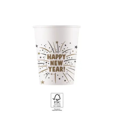 Boldog Új Évet Happy New Year Flares papír pohár 8 db-os 200 ml FSC party kellék