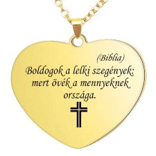 'Boldogok a lelki szegények...' medál lánccal, választható több formában és színben nyaklánc