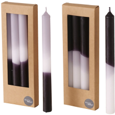 Boltze Home rúdgyertya 20 cm fehér - szürke - fekete 4 db karácsonyi dekoráció