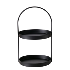 Boltze Joko emeletes tálca 44 cm x 26 cm x 27 cm fekete karácsonyi dekoráció