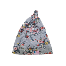  Bolyhos téli csomós sapka, virág, rózsaszín-szürke babasapka, sál