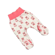Bomer Pamut bébi nadrág - Fehér/Rózsaszín Macis 62 babanadrág