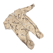 Bomer Pamut Ujjas Rugdalózó - Bézs Zsiráfos 68 rugdalózó