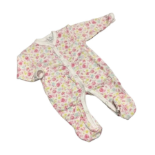 Bomer Pamut Ujjas Rugdalózó - Fehér Alapon Rózsaszín Apró Rózsák 50 rugdalózó