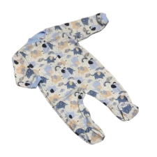 Bomer Pamut Ujjas Rugdalózó - Szürke Alapon Kék Elefántos 74 rugdalózó