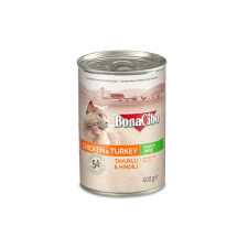 BonaCibo Bonacibo Canned Cat Foods Chicken & Turkey 400 g macskaeledel