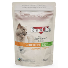 BonaCibo Cat alutasakos eledel 85 g STERILISED Chicken csirke darabok zselében macskaeledel