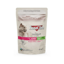 BonaCibo Cat alutasakos eledel 85 g STERILISED Lamb bárány darabok zselében macskaeledel